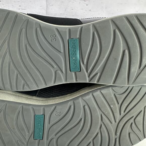 Josef Seibel Sneaker Womens 7.5 EU 38 Black Leather Slip on Shoe Comfort Cushion - Picture 9 of 12